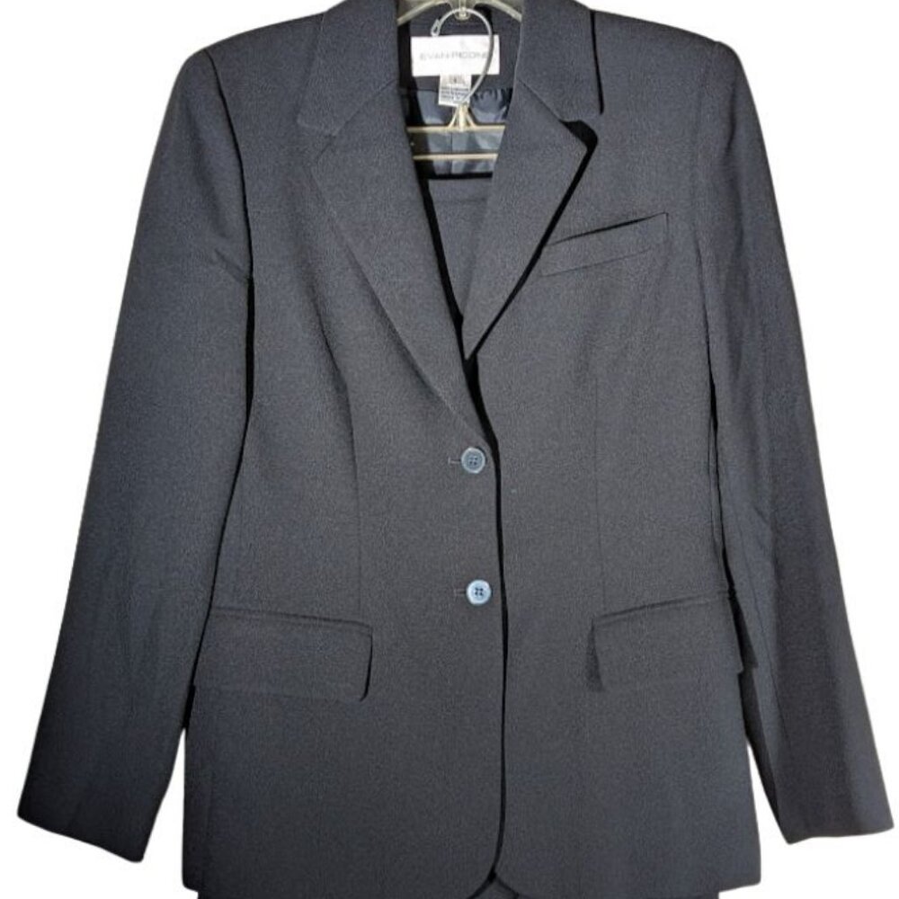 Vintage Y2K Evan Picone 2pc Business Suit Skirt Black Petite Women’s Size 4 EUC!